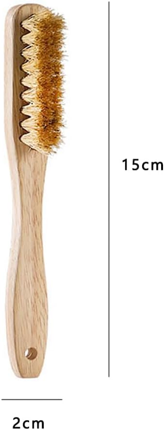 Soft Boar Bristle Cleaning Brush Wooden Laundry Scrub Brush Clothing Stain Brushes Clothes Scrubbing Brushes Shoe Cleaning Scrubbers Shoe Care Tools for Delicate Fabrics Large