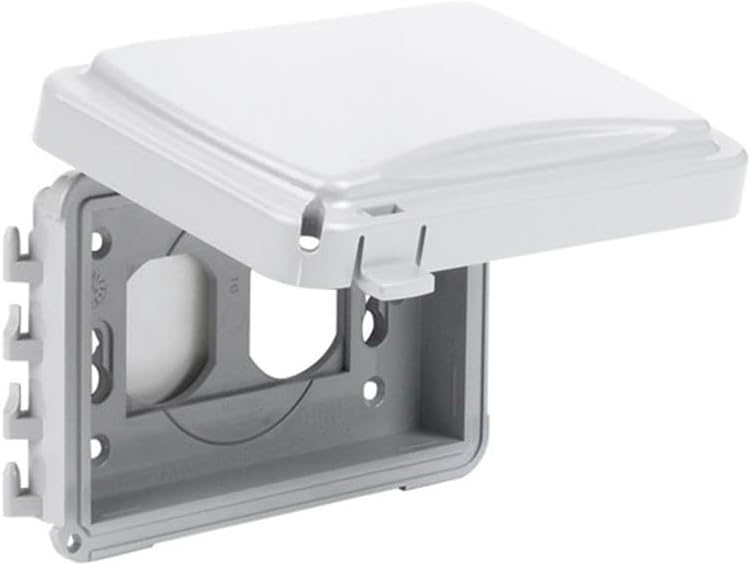TayMac MM110G Weatherproof Single Outlet Outdoor Receptacle Cover, 5/8 Inches Deep, Grey