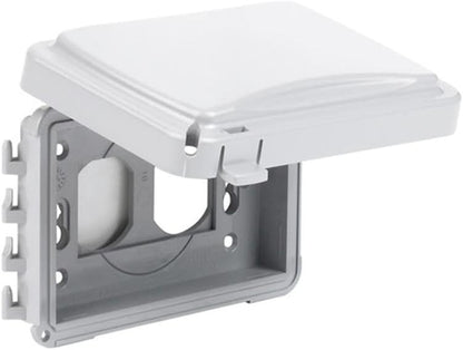 TayMac MM110G Weatherproof Single Outlet Outdoor Receptacle Cover, 5/8 Inches Deep, Grey