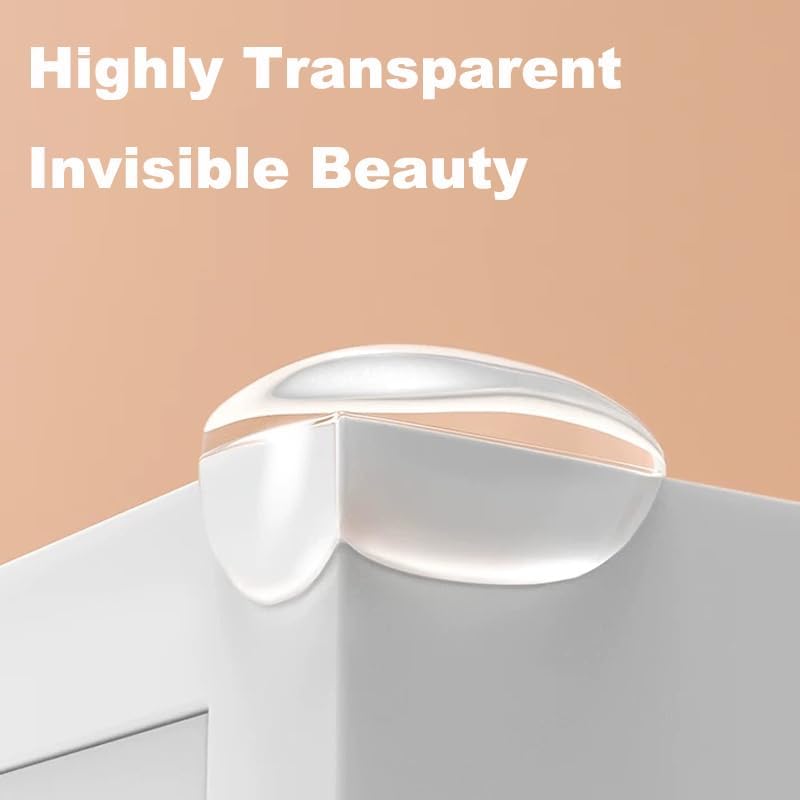 24 Pack Clear Table Corner Guards – Baby Proof Edge Protectors, Heavy Duty Transparent PVC Bumpers for Furniture, Self-Adhesive Corner Covers for Glass, Wood, Marble Countertops