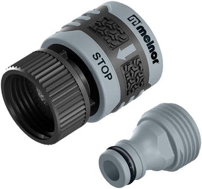 Melnor 65020-AMZ Metal Multi-Pattern Hose Nozzle with Rear Trigger Grip, 7 Spray Patterns, Heavy-Duty Metal Construction, Quick Connect Adapter, Black, Orange
