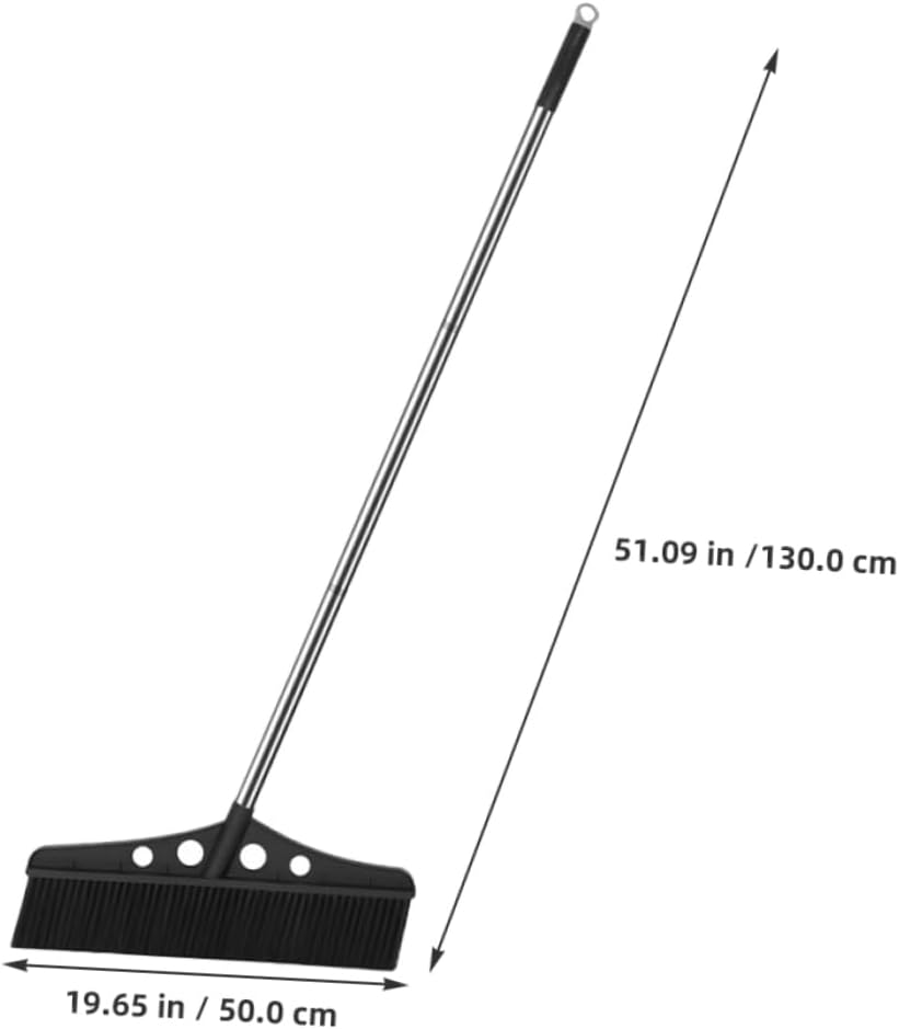 Heavy Duty Outdoor Broom Detachable Garden Sweeper with Long Handle Stainless Steel and Brush for Versatile Cleaning Patios Decks and Rough Surfaces