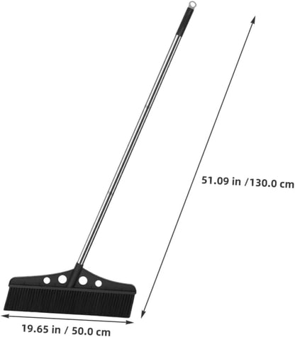 Heavy Duty Outdoor Broom Detachable Garden Sweeper with Long Handle Stainless Steel and Brush for Versatile Cleaning Patios Decks and Rough Surfaces