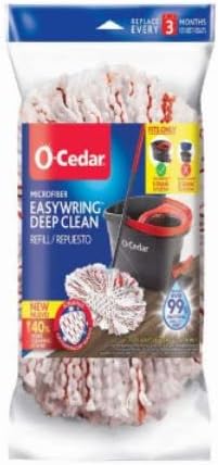 O-Cedar EasyWring Deep Clean Refill (1-Pack) | 40% More Cleaning Power | Microfiber Mop Refill Compatible with O-Cedar EasyWring Spin Mop & Bucket System
