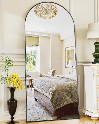 Antok 58" x19” Arched Full Length Floor Mirror, Gold Aluminum Frame, Free Standing/Wall Mount/Leaning for Bedroom, Living Room, Dressing Room