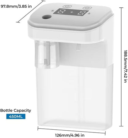 Automatic Soap Dispenser Touchless,Rechargeable Foaming Soap Dispenser,15oz/420ml Smart Hand Soap Dispensers,4-Level Adjustable,Wall Mount for Bathroom Kitchen Dish Soap