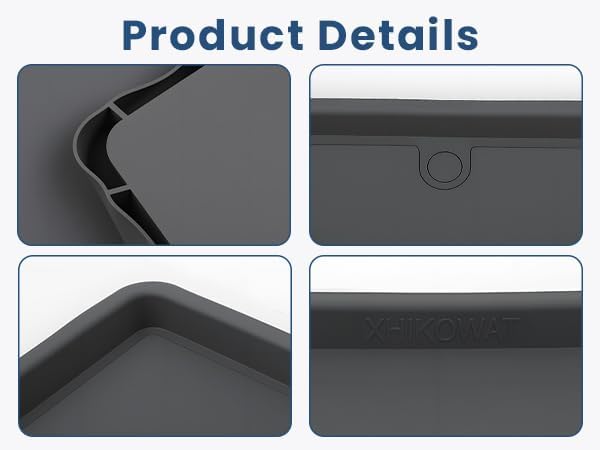 33 X 30 inch Large Thickened Silicone Washing Machine Drain Pan with 1-1/5" Raised Edge, Leak Protection Anti-Vibration Non-Slip Washing Machine Tray for Washer Dryer Other Appliances
