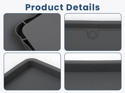 33 X 30 inch Large Thickened Silicone Washing Machine Drain Pan with 1-1/5" Raised Edge, Leak Protection Anti-Vibration Non-Slip Washing Machine Tray for Washer Dryer Other Appliances