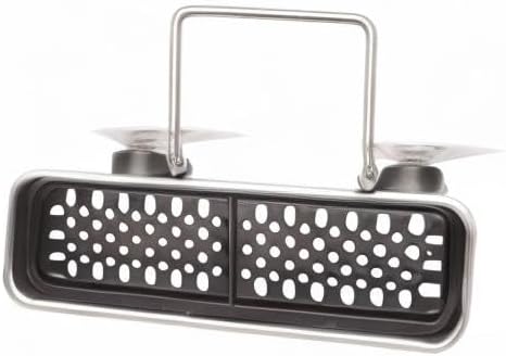 simplehuman Sink Caddy, Sponge Holder for Kitchen Sink with Compartment Dividers, 4 Suction Cups & Wire Ledge Hanger for Secure Mount, Vented Base for Fast Drying, Brushed Stainless Steel