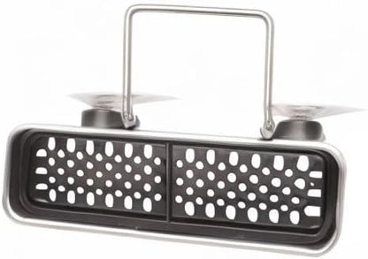 simplehuman Sink Caddy, Sponge Holder for Kitchen Sink with Compartment Dividers, 4 Suction Cups & Wire Ledge Hanger for Secure Mount, Vented Base for Fast Drying, Brushed Stainless Steel