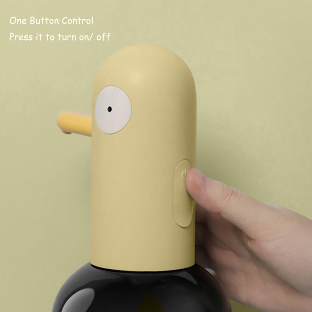 Kids Automatic Soap Dispenser - Cute Duck Touchless Foaming Hand Soap Dispenser, Waterproof USB Rechargeable, Hand- Free Shampoo Dispensers for Bathroom, Kitchen Countertop, Preschool