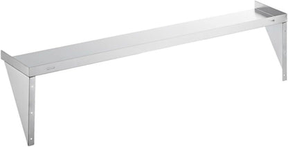 Stainless Steel Wall-Mounted Utility Shelf with Mop & Broom Holders, Cleaning Tool Organizer with Rag Hooks, Multiple Sizes (36 Inch)