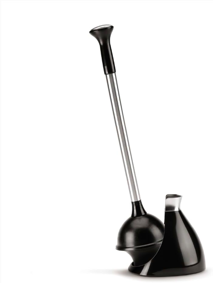 simplehuman Toilet Brush with Caddy, Stainless Steel, White