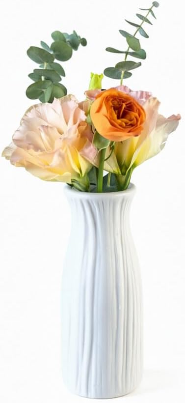 Daittin Small Ceramic Vase Set, Mini Flower Vases for Home Decor, Aesthetic Table Centerpieces for Living Room Bedroom Bathroom Shelf (Style-5)