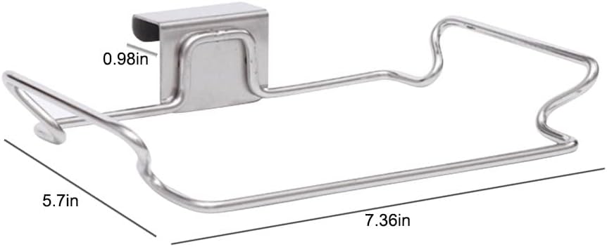 Hanging Garbage Bags Storage Organizer Rack Stainless Steel Trash Bag Holder Towel Gloves Hanger for Kitchen Cabinet Cupboard Drawer Back Door Hangers