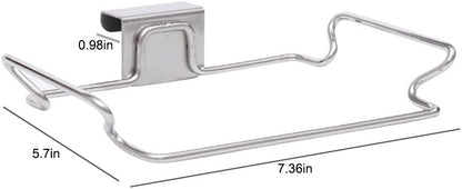 Hanging Garbage Bags Storage Organizer Rack Stainless Steel Trash Bag Holder Towel Gloves Hanger for Kitchen Cabinet Cupboard Drawer Back Door Hangers