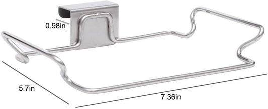 Hanging Garbage Bags Storage Organizer Rack Stainless Steel Trash Bag Holder Towel Gloves Hanger for Kitchen Cabinet Cupboard Drawer Back Door Hangers
