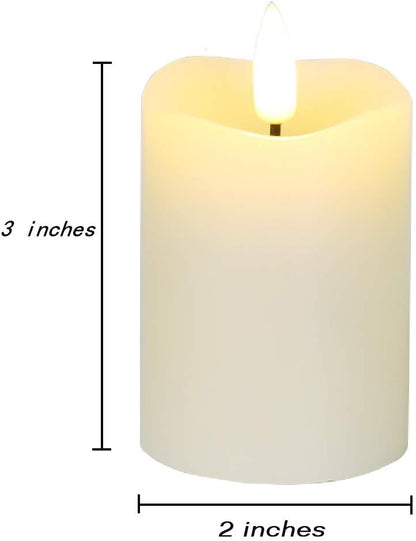 Eywamage Ivory Flameless Votive Candles with Timer Batteries, 2x3 inch Small LED Pillar Candles Flickering Set of 6