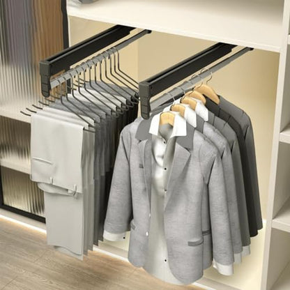 Stainless Steel Wall Mounted Towel Rack Clothes Airer Laundry Drying Rack Folding Adjustable Collapsible Space Saver Dryer Bath Towel Rail Bar with Hooks(Size:60cm)
