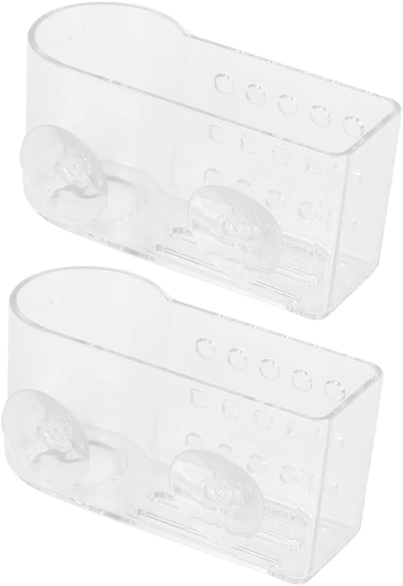 OUNONA 2-Piece Kitchen Sponge Holder Set Wall-Mounted Drying Rack for Duster Cloth and Kitchen Utensils Non-Drilling Storage Organizer for Sink and Countertop