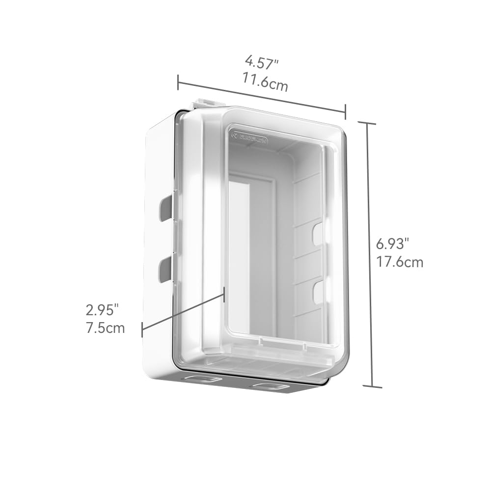 Mom's Choice Gold Awards Winner - EUDEMON 1 Pack Updated Baby Safety Electrical Outlet Cover Box Childproof Plug Cover - More Space for Large Plugs Easy to Install & Use (White)