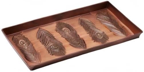 HF by LT Birch Forest Pattern Metal Boot Storage Tray, 30 x 13 inches, Antique Copper Finish
