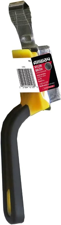 ALLWAY GB Narrow Nylon Stripper & Grout Brush | Soft-Grip Handle, Ideal for Tile and Grout