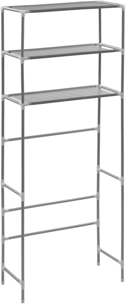 3-Tier Storage Rack Over Laundry Machine, Stainless Steel Over Washer Dryer Shelf, 27.2x11x66.5 Inches Black Organizer for Bathroom and Laundry Room