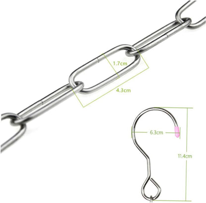 Stainless Steel Clothes Drying Chain Hooks Drying Rack Portable Hangers Clips Dryer Camping Home Use