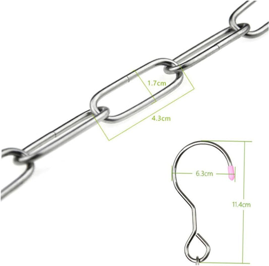 Stainless Steel Clothes Drying Chain Hooks Drying Rack Portable Hangers Clips Dryer Camping Home Use