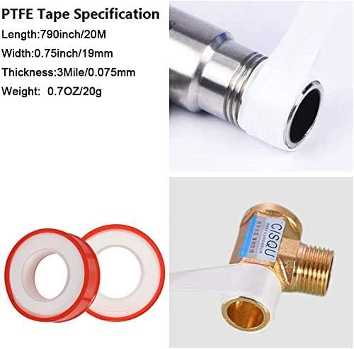 GCQ Teflon Thread Seal Tapes，PTFE Thread Seal Tape for Plumbers Sealant Tape for Leak Water Pipe Thread 3/4 inch x 790 inch (5 Pack/White)