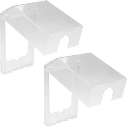Fielect 2Pcs Weatherproof in Use Outlet Cover Plug Receptacle Protector for Retrofit Siding Construction Transparent 118 Type 210x100x47mm