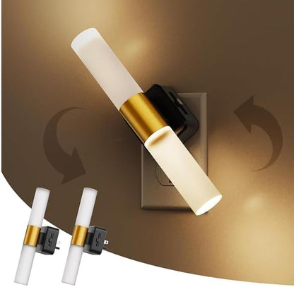 L LOHAS LED Night Light,Dimmable Night Lights Plug into Wall, 2 Pack Acrylic Nightlight with 0-100 LM Adjustable Brightness, 3000K Plug in Night Light with Dusk to Dawn Sensor, for Bathroom Hallway