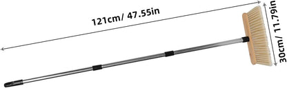 Didiseaon 1 Set Garden Broom: Heavy Duty Outdoor Bamboo Broom with Stainless Steel Handle - Hard Bristle Sweeping Brush for Garden Patio Garage Hardwood Floors Cleaning