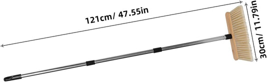 Didiseaon 1 Set Garden Broom: Heavy Duty Outdoor Bamboo Broom with Stainless Steel Handle - Hard Bristle Sweeping Brush for Garden Patio Garage Hardwood Floors Cleaning