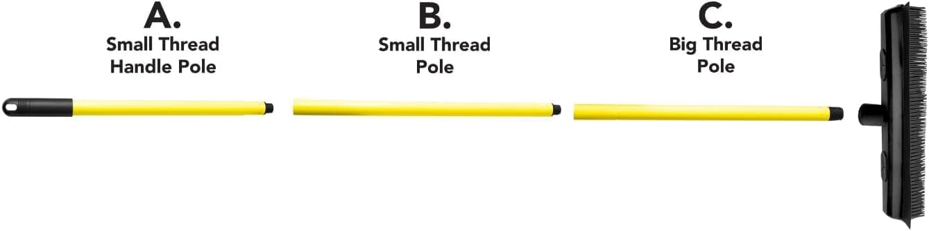 FURemover Pet Hair Removal Rubber Broom, 18" Broom Head