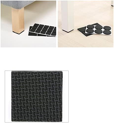 Antrader 1.5 Inch Self-Stick Furniture Round Felt Pads Wood Floor Protectors – Protect Your Hard Floors from Furniture Scratches, Pack of 48, Black