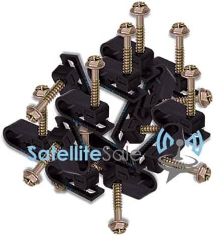 SatelliteSale Single Screw White Clips for Ethernet Internet Telephone Cable TV Wire Cable Management 100 Pcs