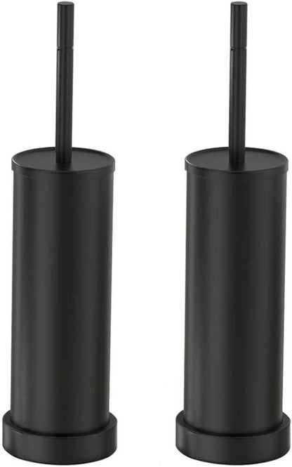 Brushed Nickel Toilet Brush and Holder Set, 304 Stainless Steel Toilet Brush for Bathroom, Heavy Duty Toilet Bowl Brush with Holder, Removable Inner Bowl and Splash Protection, Long Handle