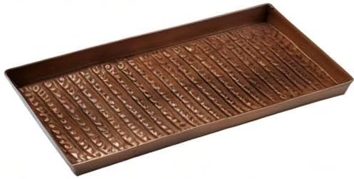 HF by LT Birch Forest Pattern Metal Boot Storage Tray, 30 x 13 inches, Antique Copper Finish