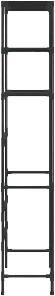 3-Tier Storage Rack Over Laundry Machine, Stainless Steel Over Washer Dryer Shelf, 27.2x11x66.5 Inches Black Organizer for Bathroom and Laundry Room
