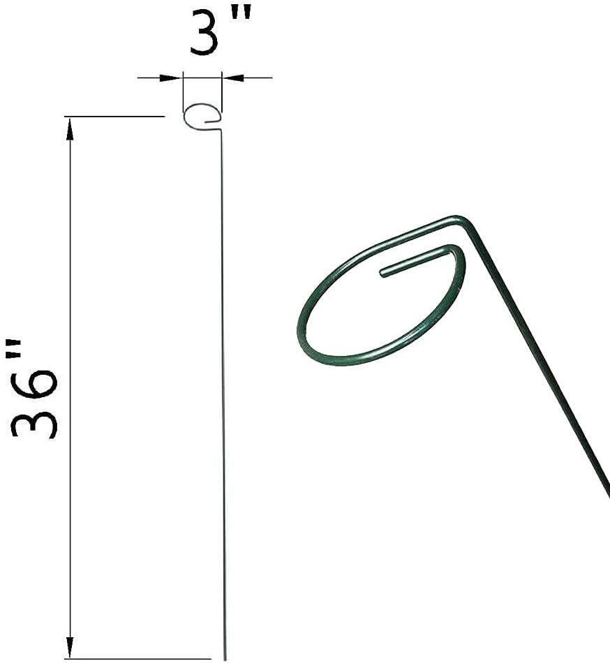 24 Inches Single Stem Plant Support Stakes Steel Garden Stakes Plant Atem Support, Pack of 20