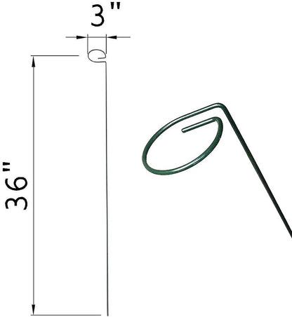 24 Inches Single Stem Plant Support Stakes Steel Garden Stakes Plant Atem Support, Pack of 20