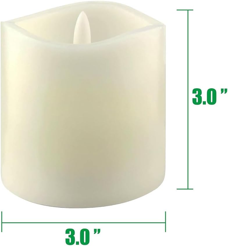 Stonebriar 6 Count White Real Wax 3x3 Flameless LED Pillar Candles with Remote and Timer