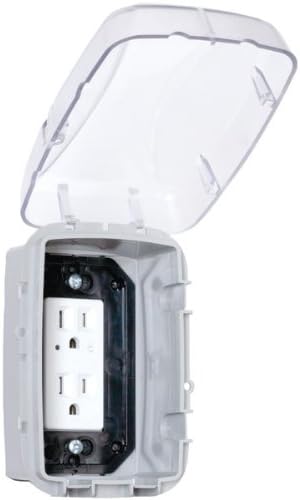 Intermatic WP3100C Weatherproof While-In-Use Cover, 1-Gang, Vertical/Horizontal, Clear
