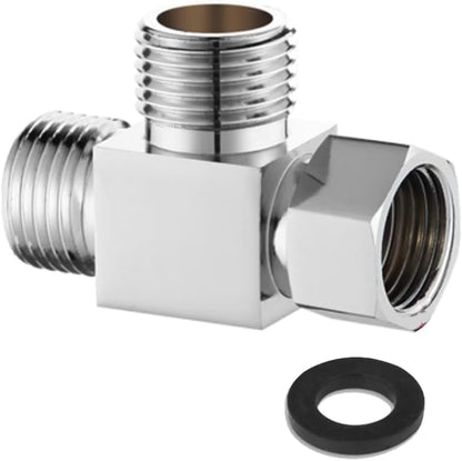 Water Diverter Fitting Adapter, Add-A-Tee G1/2" Hose Connector Adapter for Angle Valve adapter, Shower arms, Toliet Bidet Sprayer, Hose Pipe Fittings (3 Way T2)