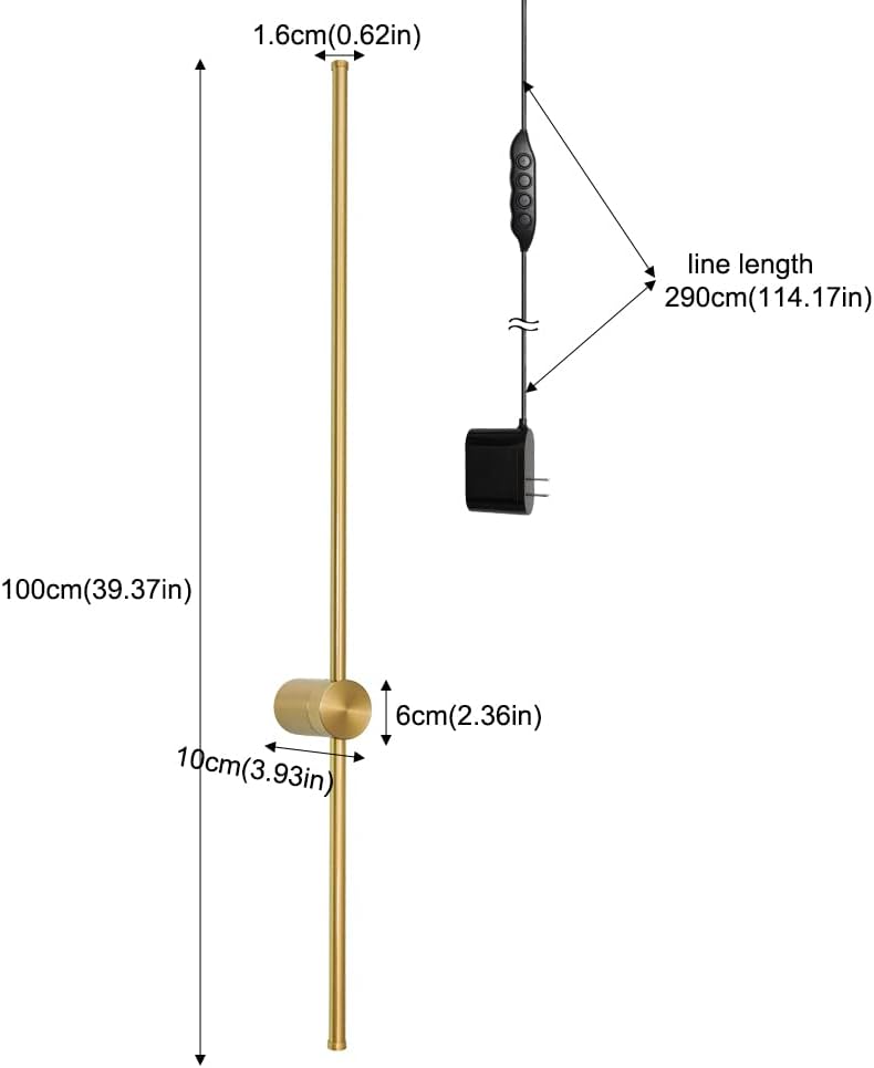Battery Operated Wall Sconce Set of 2, Black USB Rechargeable Sconces Wall Deco Set of Two, Dimmable Cordless Wall Sconce with Remote Control, LED Wireless Wall Lighting,31.6 in