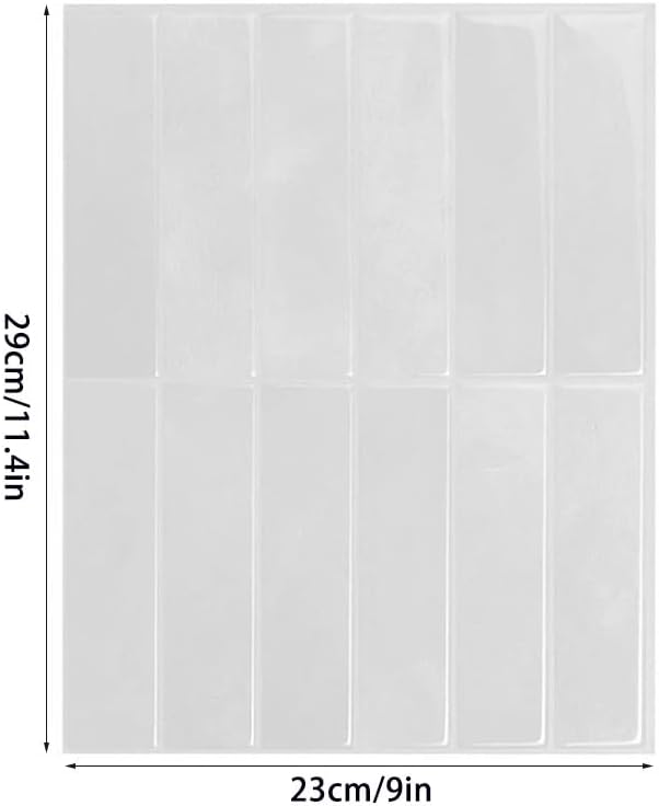 Heikki 20-Piece Kitchen Splash Guard Stickers, Peel-and-Stick Tile Splashbacks for Kitchen Islands, Bathrooms, Laundry Rooms, RVs, and Rental Spaces, 11.43 × 9 inches (Beige)