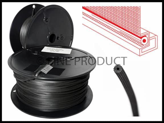 Screen Spline - 0.205" Round Retainer - 15lb Roll - Black Bulk Screen Holder for Door, Window & Net Fixing - Repair & Replacement
