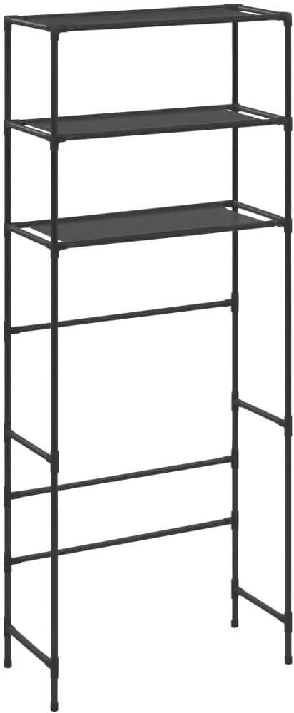 vidaXL Storage Shelf, 3-Tier Washing Machine Storage Rack, Above Washer Dryer Organizer Stand, Freestanding Bathroom Storage Rack, Silver
